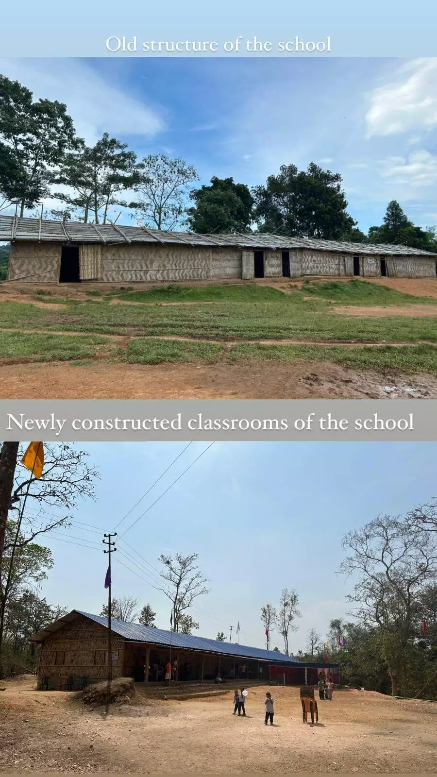 Old and New structure of the Ku mongrikani St. Joseph School, Chiringgro, Williamnagar, Meghalaya