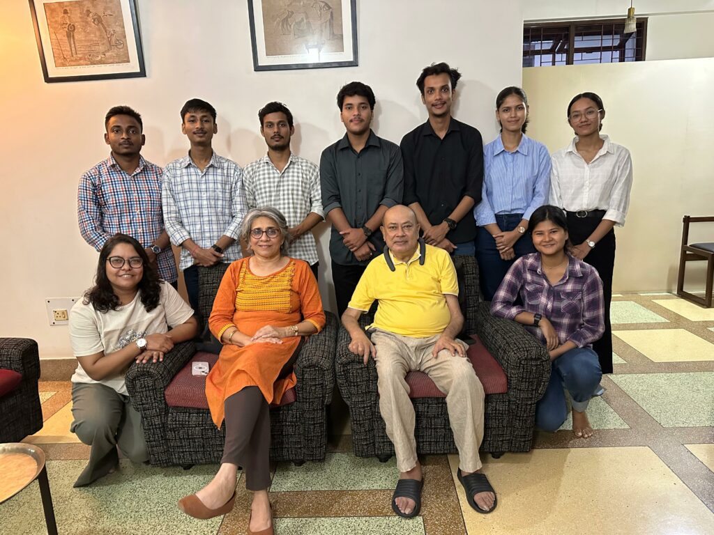 The President and Trustees with the Student recipients of education fellowship from SCKCT under Adhyaya's Luit Fellow program during their annual visit to the Trust's Office