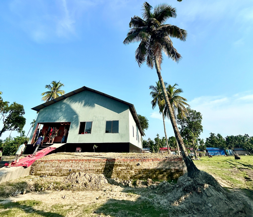 The second Permanent Flood Shelter constructed at Kathoni, Lahorighat, Morigaon