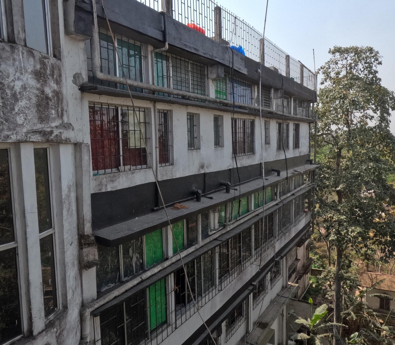 Waterproofing work at Cachar Cancer Hospital